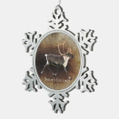 Gruß der Saison - Bull Caribbean (Rentier) Schneeflocken Zinn-Ornament (Rechts)
