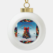 Gruß der Saison Keramik Kugel-Ornament (Vorderseite)
