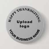 Gruß des Erntedanks auf die graue Runde Button (Vorderseite)