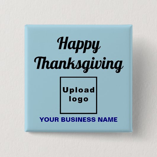 Gruß des Erntedanks, helles blaues Quadrat Button (Vorderseite)