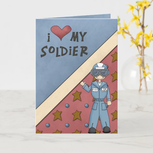 Gruß des Soldaten der militärischen Luftwaffe Karte (Gelbe Blume)