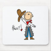 Grüß dich! Cowboy-Strichmännchen Mousepad (Vorne)