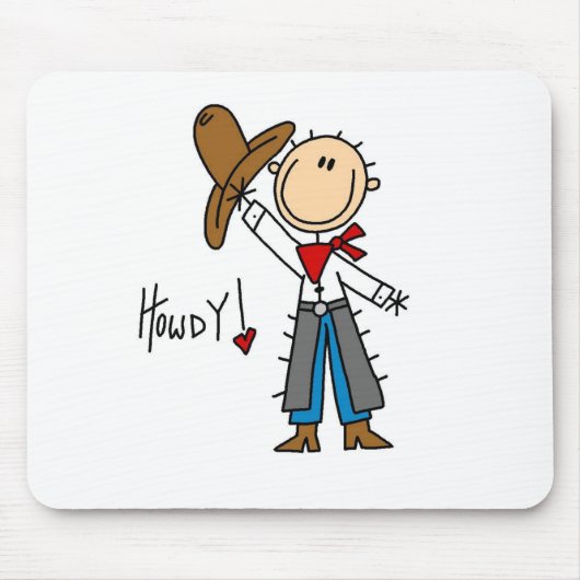 Grüß dich! Cowboy-Strichmännchen Mousepad (Vorne)