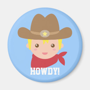Grüß dich, niedlicher Cowboy für kleine Jungen Magnet