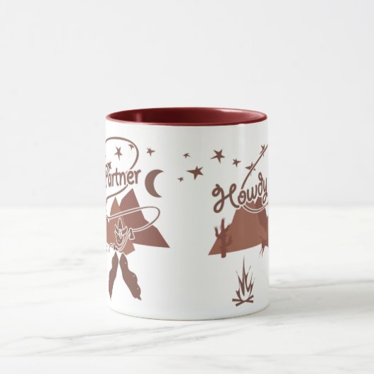 Grüß dich Partner - rustikale Tasse (Zentrum)