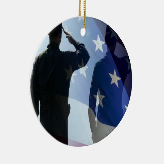 GRUSS-FLAGGE KERAMIK ORNAMENT (Rechts)