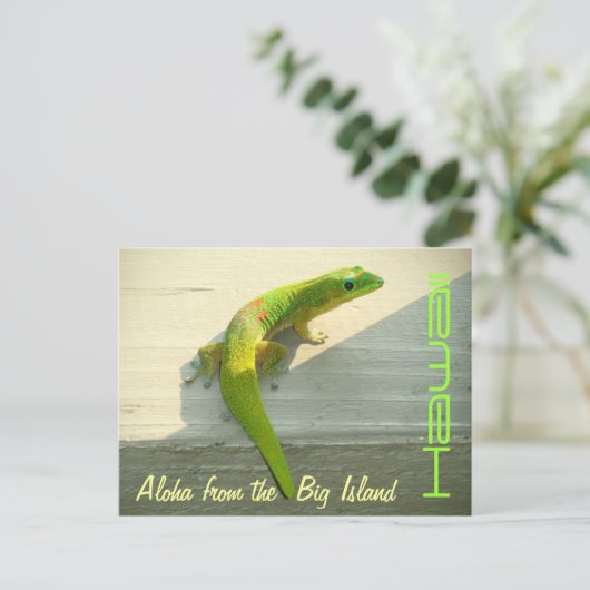 Gruß-Gecko-Postkarte Postkarte (Stehend Vorderseite)