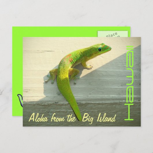 Gruß-Gecko-Postkarte Postkarte (Vorne/Hinten)