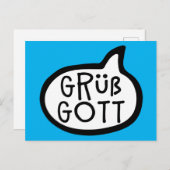 Grüß Gott, deutscher bayerischer Gruß Hallo Postkarte (Vorne/Hinten)
