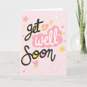 Gruß in Rosa und Gelb-Typografie Karte
