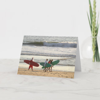 Gruß innerhalb Sankt und der Surfermädchen Feiertagskarte