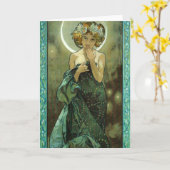 Gruß-Karte Alphonse Mucha Clair De Lune Karte (Gelbe Blume)