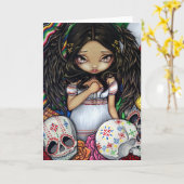Gruß-Karte "Angel de Los Muertos" Karte (Gelbe Blume)