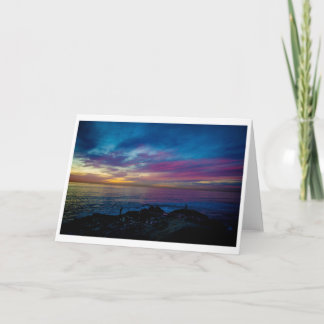 Gruß-Karte - Aquarell-Sonnenuntergang Karte