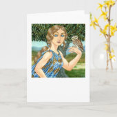 Gruß-Karte Athene Glaukopis Karte (Gelbe Blume)