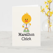 Gruß-Karte der Marathon-Küken-FriedensLiebe-26,2 Karte (Gelbe Blume)