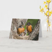 Gruß-Karte der Rotkehlchen-V Karte (Gelbe Blume)