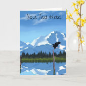 Gruß-Karte des Mount McKinley Alaska Karte (Gelbe Blume)