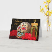 Gruß-Karte Dia de Los Muertos Karte (Gelbe Blume)