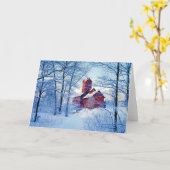 GRUSS-KARTE   die alte rote Mühle Karte (Gelbe Blume)