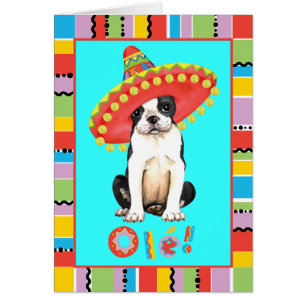 Gruß-Karte Fiesta-Bostons Terrier
