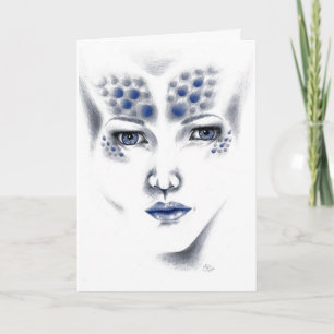 Gruß-Karte Fräulein-Universe Alien Dame Art Karte