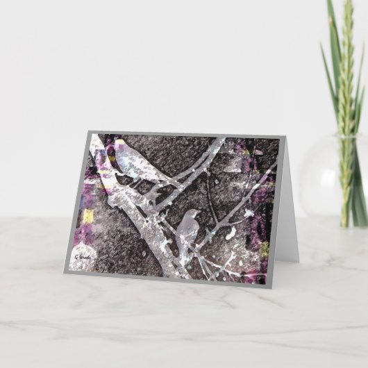 Gruß Karte-Früh Frühlings-Rotkehlchen im Baum Karte (Vorderseite)