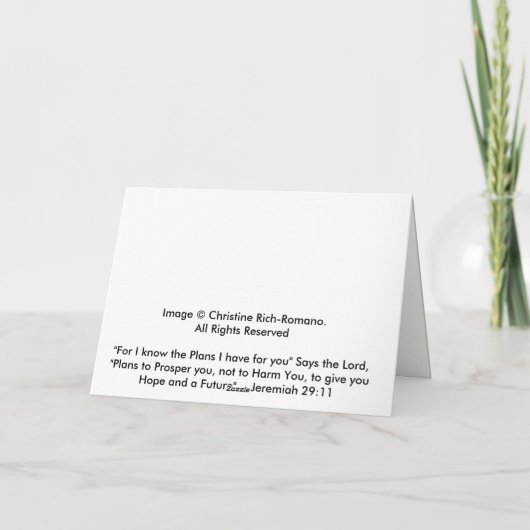 Gruß-Karte - Jer 29:11: Für kenne mich die Pläne Karte (Rückseite)