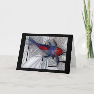 Gruß-Karte Koi Karpfen-(Buntglas-Art) Karte