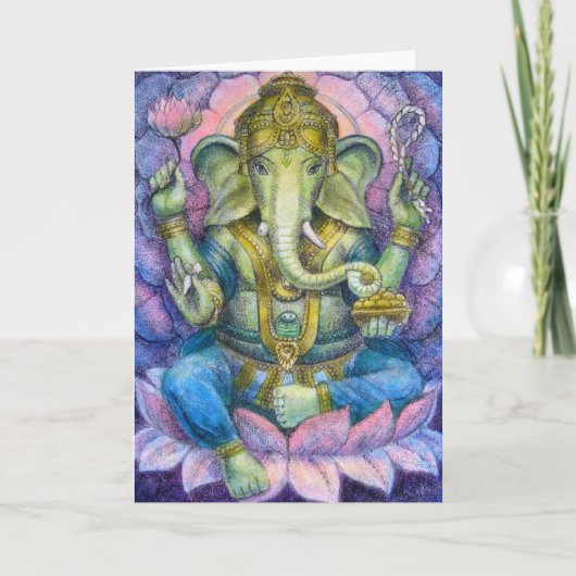 Gruß-Karte Lotuss Ganesha Karte (Vorderseite)