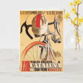 Gruß-Karte mit altem Radrennen-Plakat Karte (Gelbe Blume)