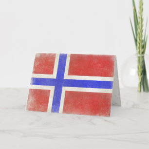 Gruß-Karte mit beunruhigter norwegischer Flagge Karte