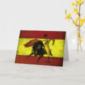 Gruß-Karte mit Bullfight auf schmutziger Karte (Gelbe Blume)