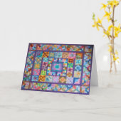 Gruß-Karte mit Foto der handgemachten Steppdecke Karte (Gelbe Blume)