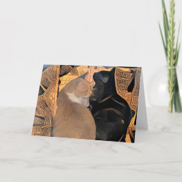 Gruß-Karte mit Katzen, griechischer Entwurf, leer Karte