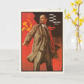 Gruß-Karte mit Retro Lenin-Plakat-Druck Karte (Gelbe Blume)