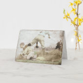 Gruß-Karte mit Vintagem Baseball-Druck Karte (Gelbe Blume)