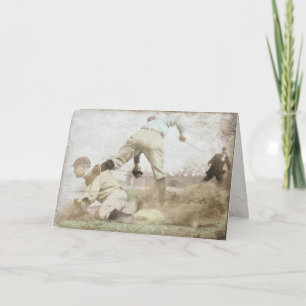 Gruß-Karte mit Vintagem Baseball-Druck Karte