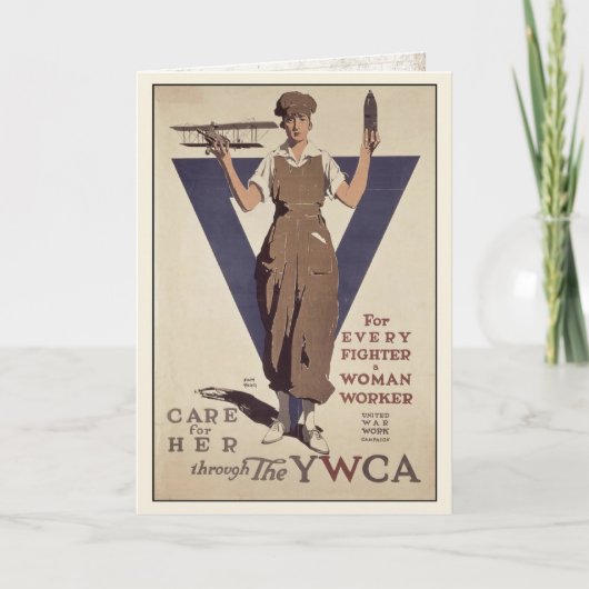 Gruß-Karte mit WWII Propaganda-Plakat-Druck Karte (Vorderseite)