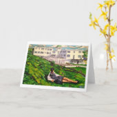 Gruß-Karte - "nach Frühstück" - Burgh-Insel Karte (Gelbe Blume)