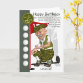 Gruß-Karte Onkel-Golfer Birthday mit Spaß Karte (Gelbe Blume)