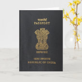 Gruß-Karte, Pass, Republik Indien Karte (Gelbe Blume)