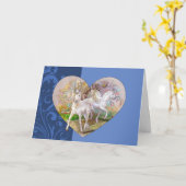 Gruß-Karte - Pegasus-Einhorn-Herz Karte (Gelbe Blume)