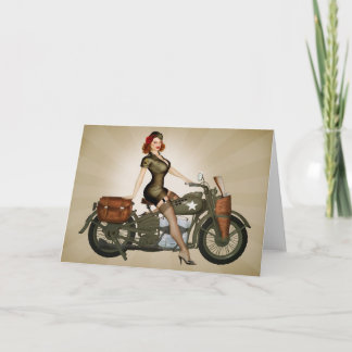 Gruß-Karte Sergeant-Davidson Motorcycle Pinup Karte