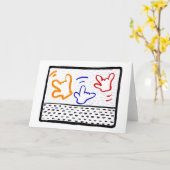 Gruß-Karten: 3 Haring ILYs Karte (Gelbe Blume)