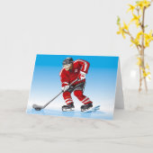 Gruß-Karten-Eis-Hockey-Spieler-Winter-Sport Karte (Gelbe Blume)