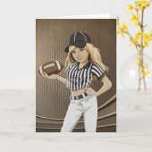 Gruß-Karten-Fußball-Referent-Mädchen-Schmutz Karte (Gelbe Blume)