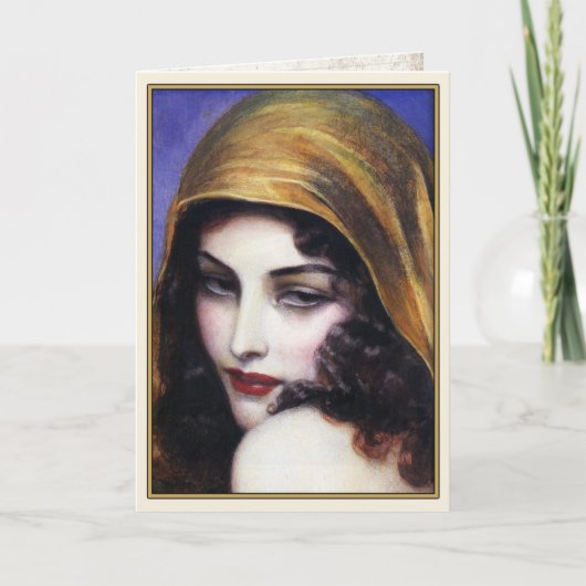 Gruß-Karten-Kunst mit einem schönen Sinti und Karte (Vorderseite)