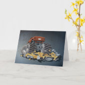 Gruß-Karten-Monster-LKW-zerquetschter Auto-Schmutz Karte (Gelbe Blume)