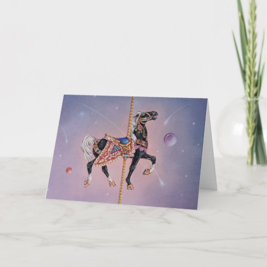 Gruß-Karten - Petaluma Karussell-Pferd 2 Karte (Vorderseite)